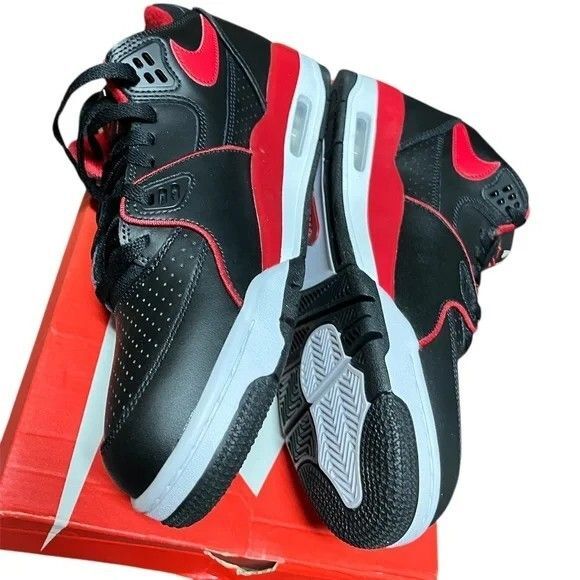 Nike Air Flight 89 Low Top Sneakers Men in White Red & Black Men’s 9.5 main image 6